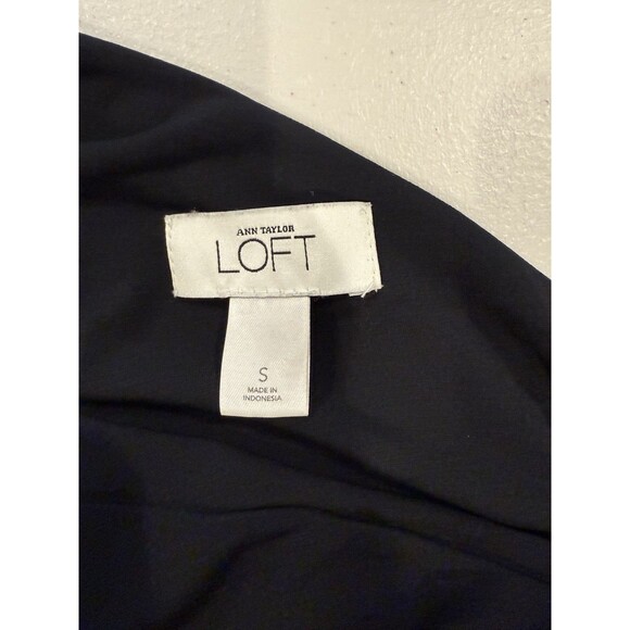Loft One Shoulder Top Womens Small Black Stretch Shelf Bra Going Out Workwear - Picture 3 of 5